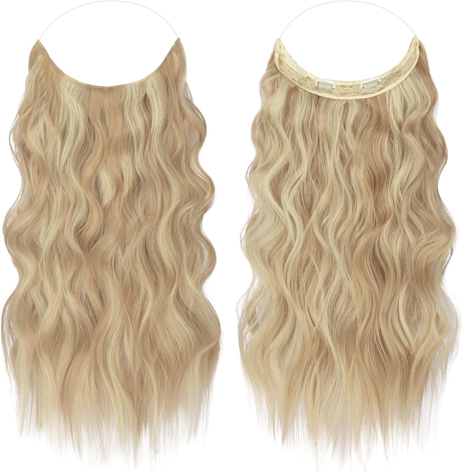FESHFEN Secret Wire Haarverlenging Krullend Blond - 30% Korting