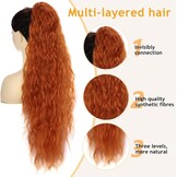 PORSMEER Clip-in Paardenstaart Haarstuk - Koper Rood (70cm) - 30% Korting