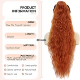 PORSMEER Clip-in Paardenstaart Haarstuk - Koper Rood (70cm) - 30% Korting