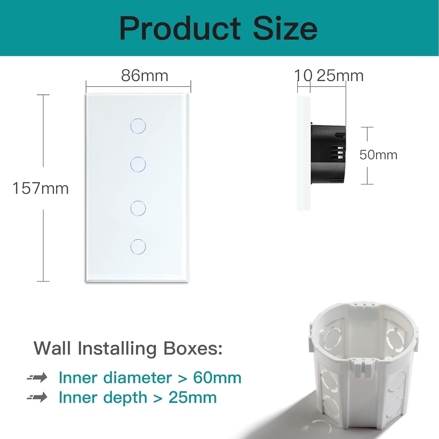 BSEED Slimme Dubbele WiFi Schakelaar - 30% Korting - Wit Glas