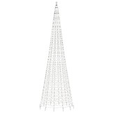 vidaXL LED-kerstboom vlaggenmast 500cm 1534 LEDs koud wit - 42% korting