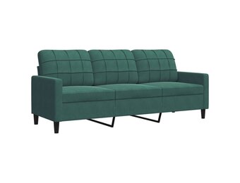 vidaXL Driezitsbank 180cm Donkergroen Fluweel - Nu 60% Korting!