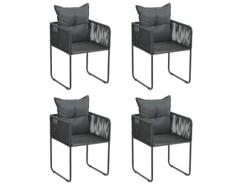 vidaXL Tuinstoelen (4 st.) Poly Rattan Zwart - 55% Korting