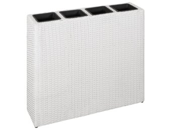 vidaXL Verhoogde Plantenbak met 4 Potten (Wit) - 35% Korting