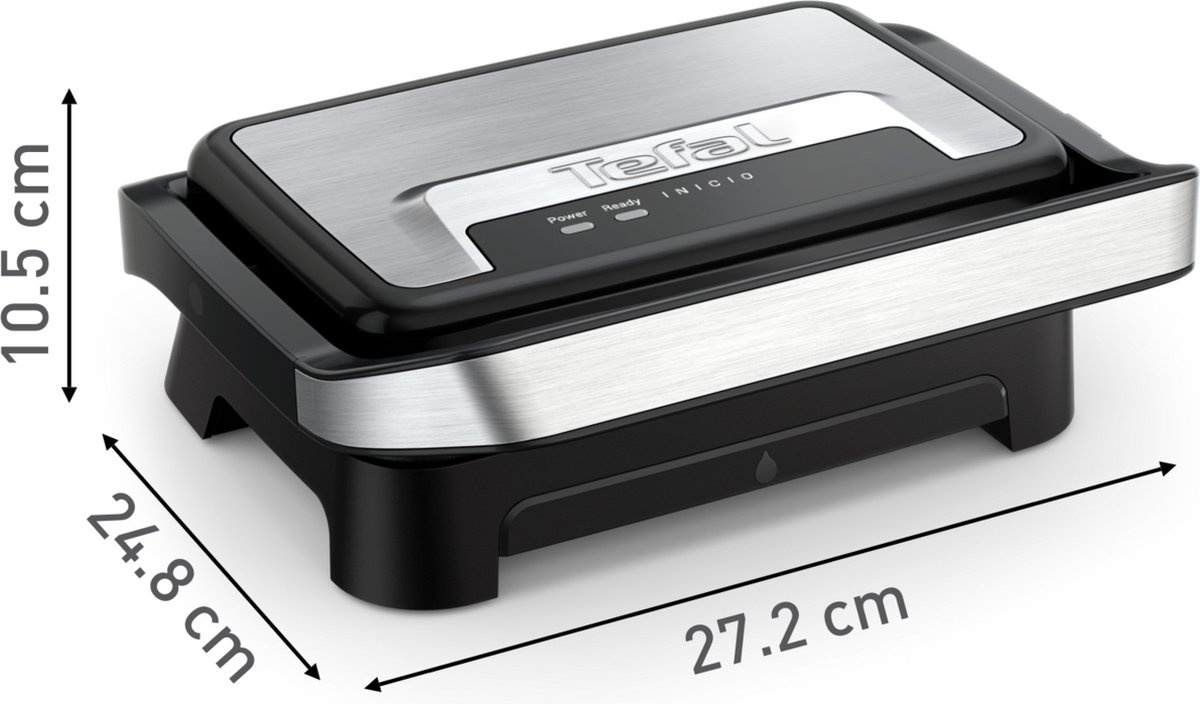 Tefal Inicio Compact Grill 40% Korting! Paninimaker & Contactgrill - 1000W - Zilver