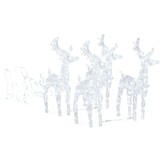 vidaXL Kerstdecoratie Rendieren & Slee 280cm Acryl - 41% Korting!