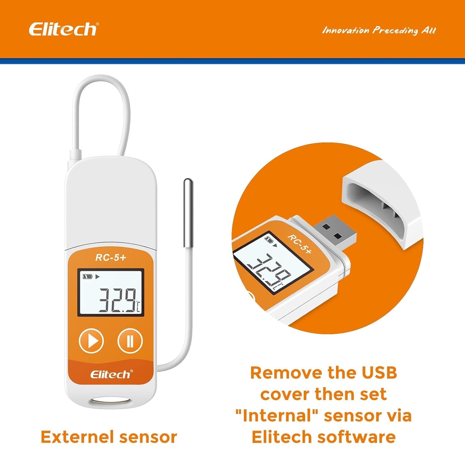 Elitech RC-5+ TE PDF USB Datalogger met Externe Sensor - 30% Korting!