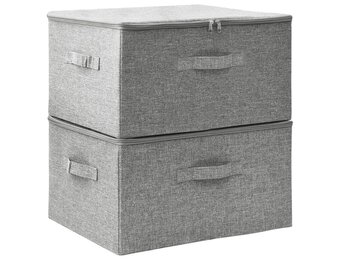 vidaXL Opbergboxen 2 st. - Inklapbaar & Grijs - 37% Korting!