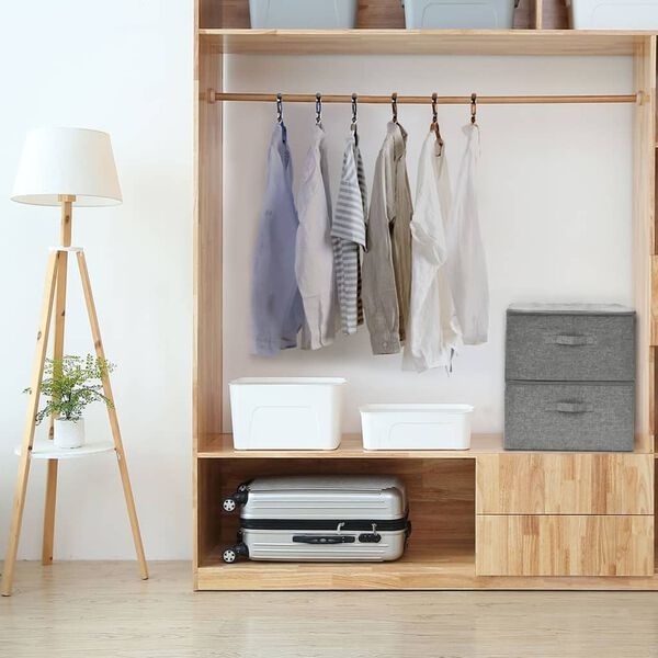 vidaXL Opbergboxen 2 st. - Inklapbaar & Grijs - 37% Korting!