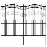 vidaXL Tuinhek Zwart - 42% Korting! Gepocoat Staal, 222 cm