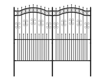 vidaXL Tuinhek Zwart - 42% Korting! Gepocoat Staal, 222 cm