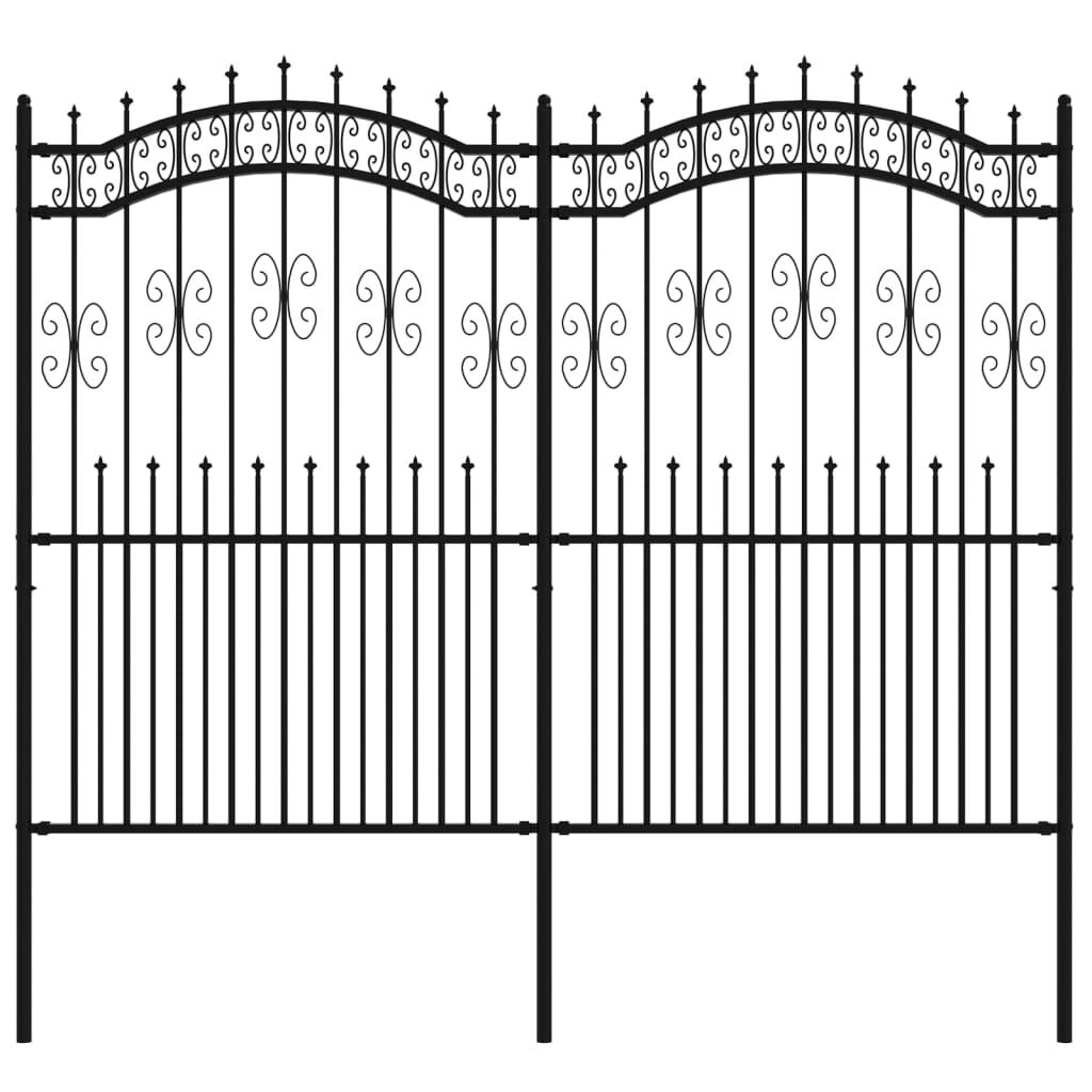 vidaXL Tuinhek Zwart - 42% Korting! Gepocoat Staal, 222 cm