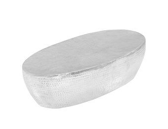 vidaXL Salontafel Gehamerd Aluminium Zilver - 42% Korting!