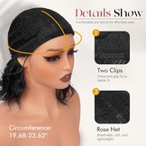 Sofeiyan Zwart Golvende Bob Pruik met Pony - 30% Korting!