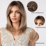 Esmee Ombre Blond Bob Pruik - Kort, Recht, Met Gordijn Pony - 30% Korting!