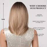 Esmee Ombre Blond Bob Pruik - Kort, Recht, Met Gordijn Pony - 30% Korting!