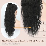 FESHFEN Ponytail Extensions 26" Krullend Golden Brown - 30% Korting