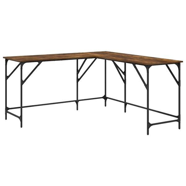vidaXL L-Bureau Gerookt Eiken - 49% Korting - 149x149x75 cm