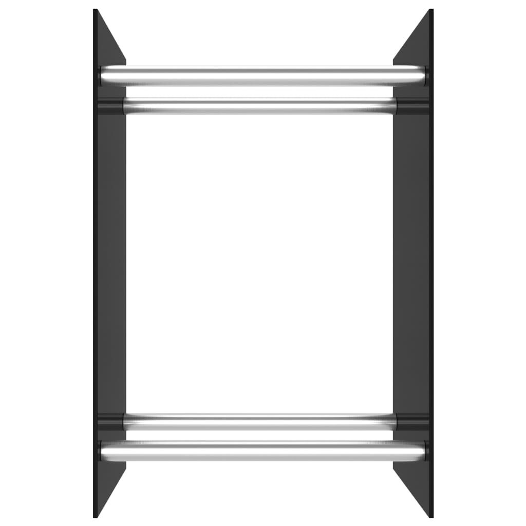 vidaXL Haardhoutrek Glas Zwart - 40x35x60 cm | 41% Korting!