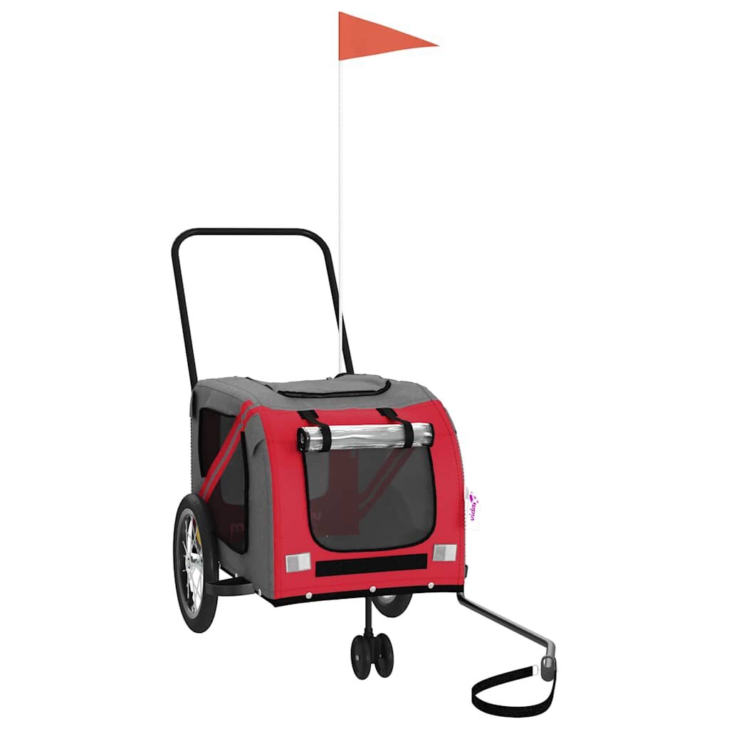 vidaXL Fietskar voor Huisdieren - Rood/Grijs - 35% Korting!