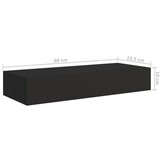 vidaXL Wandschap met lade, 60cm, MDF Zwart - 35% Korting!