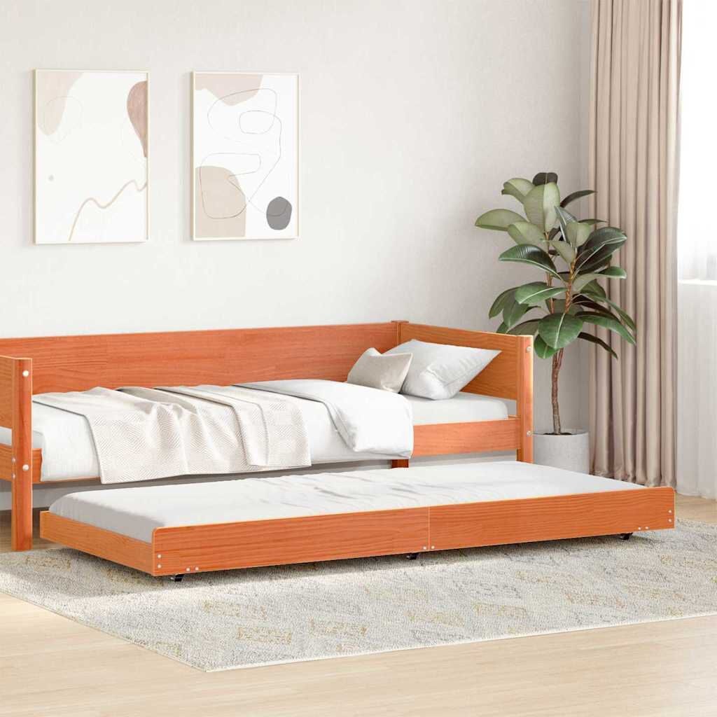 vidaXL Bedframe Grenenhout Bruin 90x200cm - Nu 47% Korting!