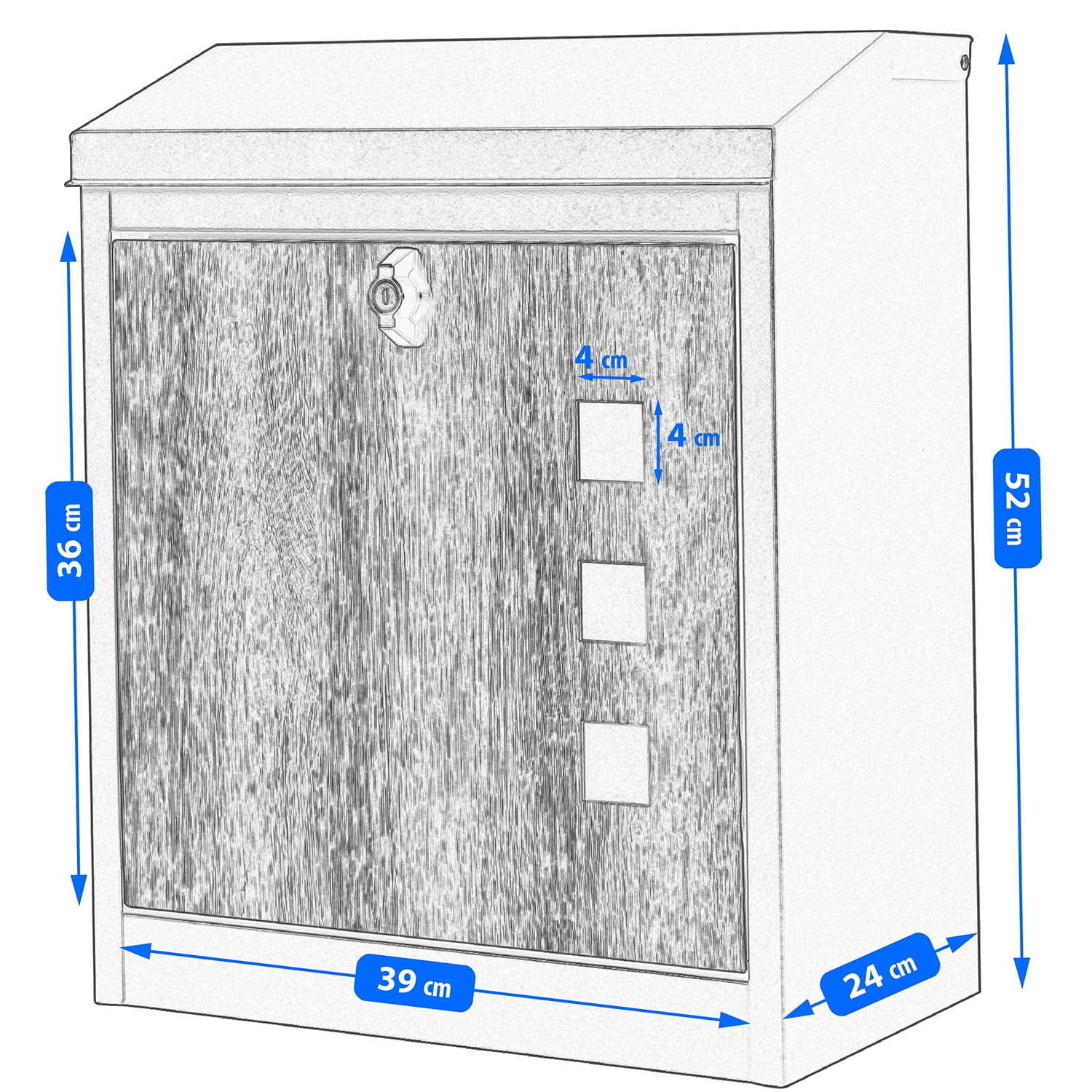 Pakketbrievenbus Antraciet - 43x24x52 cm - 35% Korting