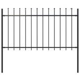 vidaXL Tuinhek met Speren - Staal Zwart (1,8m) - 35% Korting