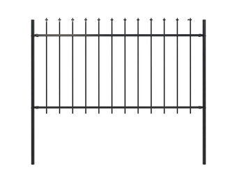 vidaXL Tuinhek met Speren - Staal Zwart (1,8m) - 35% Korting