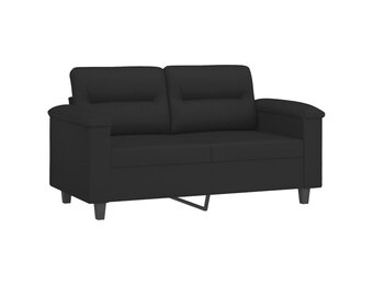 vidaXL Tweezitsbank Microvezel Zwart - Nu 42% Korting!