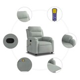 vidaXL Massagestoel Fluweel Lichtgrijs - Nu met 35% Korting!