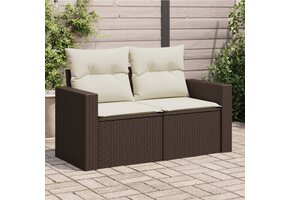 vidaXL Tuinbank 2-zits met Kussens - 55% Korting! | Poly Rattan Bruin