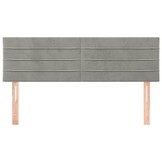 vidaXL Hoofdborden 2 st. 72x5x78/88 cm Fluweel Lichtgrijs - 60% Korting!