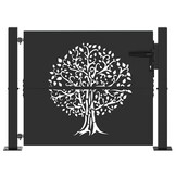 vidaXL Tuinpoort met slot - 68% KORTING | Zwart Staal 105x100cm