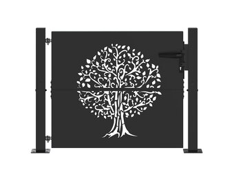 vidaXL Tuinpoort met slot - 68% KORTING | Zwart Staal 105x100cm