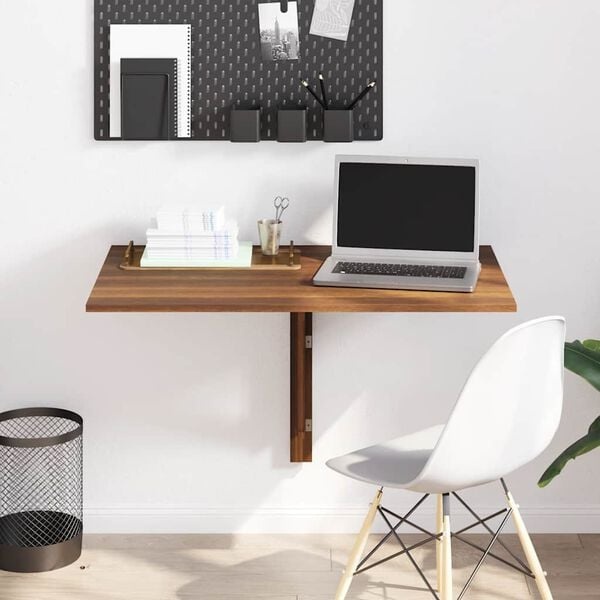 vidaXL Wandtafel Inklapbaar Bruineiken - 68% Korting!