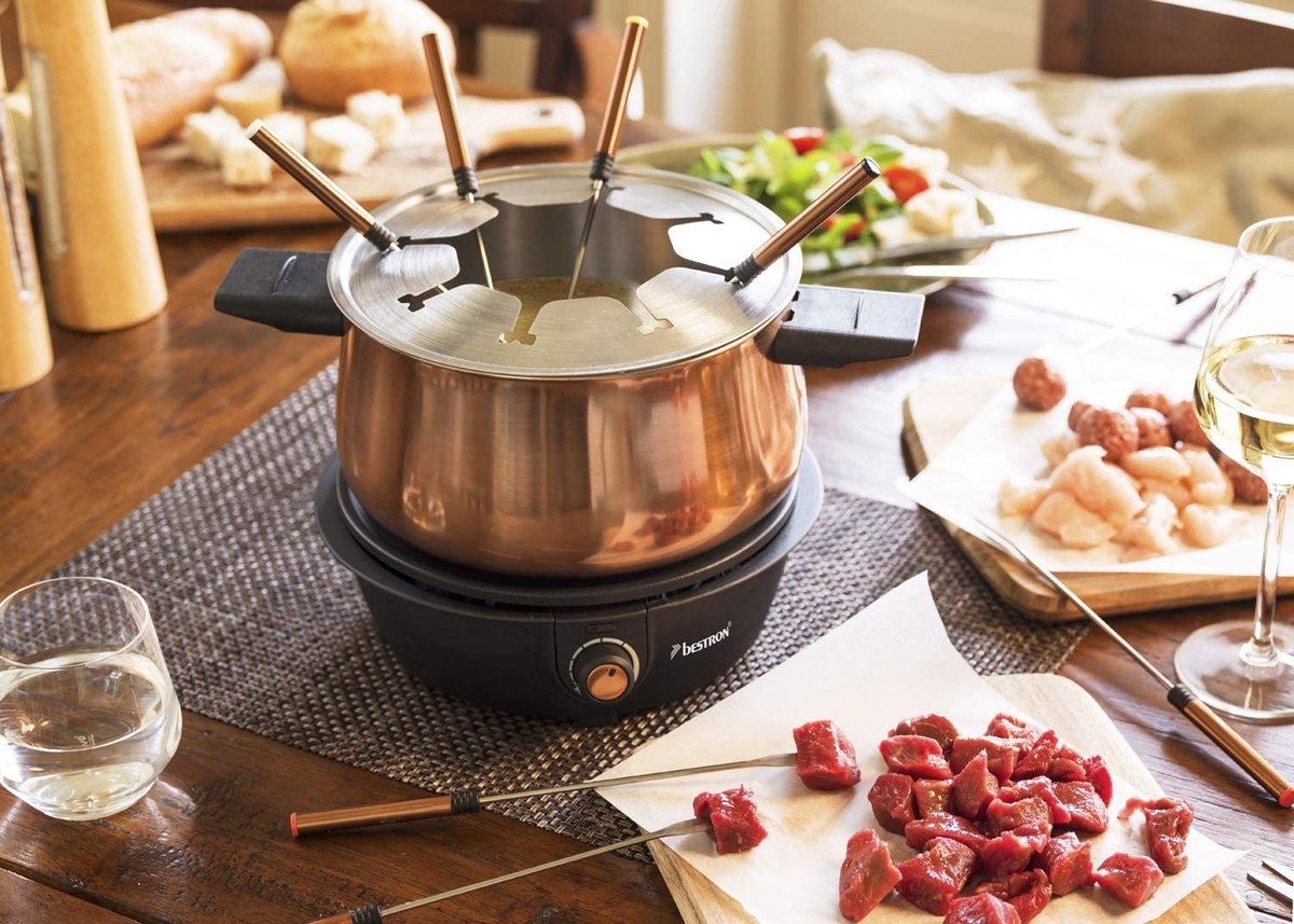 Bestron Fondueset Elektrisch AFD850CO - 1500W - 8 pers. - Koper | 53% Korting