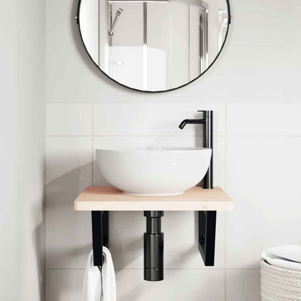 vidaXL Wandbeugels Wasbak 2 Stuks Staal Zwart - 60% Korting!