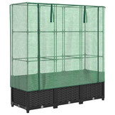 vidaXL Verhoogde Plantenbak Rattanlook met Kas - 120x40x138cm - 47% Korting