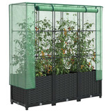 vidaXL Verhoogde Plantenbak Rattanlook met Kas - 120x40x138cm - 47% Korting