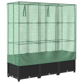 vidaXL Verhoogde Plantenbak Rattanlook met Kas - 120x40x138cm - 47% Korting