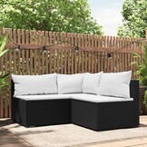 VidaXL Loungeset 3-delig Poly Rattan Zwart - 35% Korting!