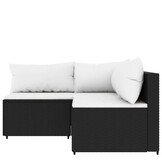 VidaXL Loungeset 3-delig Poly Rattan Zwart - 35% Korting!