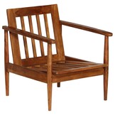 vidaXL Fauteuil Echt Leer & Acaciahout - Bruin (35% Korting!)