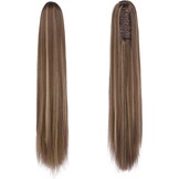 FESHFEN Paardenstaart Extension - 63cm Recht Honingblond/Bruin - 30% Korting!