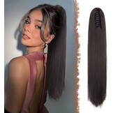 FESHFEN Paardenstaart Extension - 63cm Recht Honingblond/Bruin - 30% Korting!