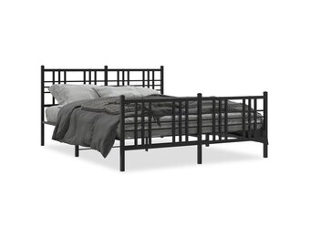 vidaXL Bedframe Metaal Zwart 150x200cm | 55% Korting
