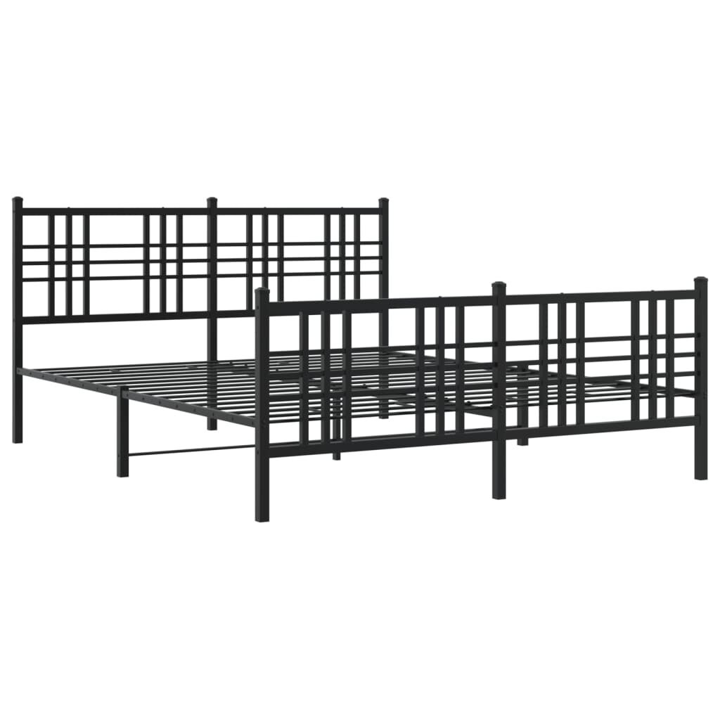 vidaXL Bedframe Metaal Zwart 150x200cm | 55% Korting
