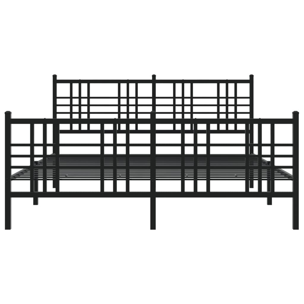 vidaXL Bedframe Metaal Zwart 150x200cm | 55% Korting