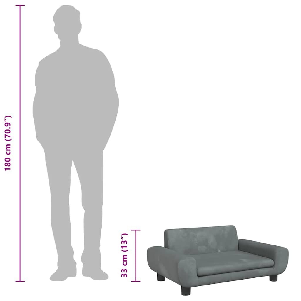 vidaXL Hondenmand 70x45cm Fluweel Donkergrijs - 47% Korting!